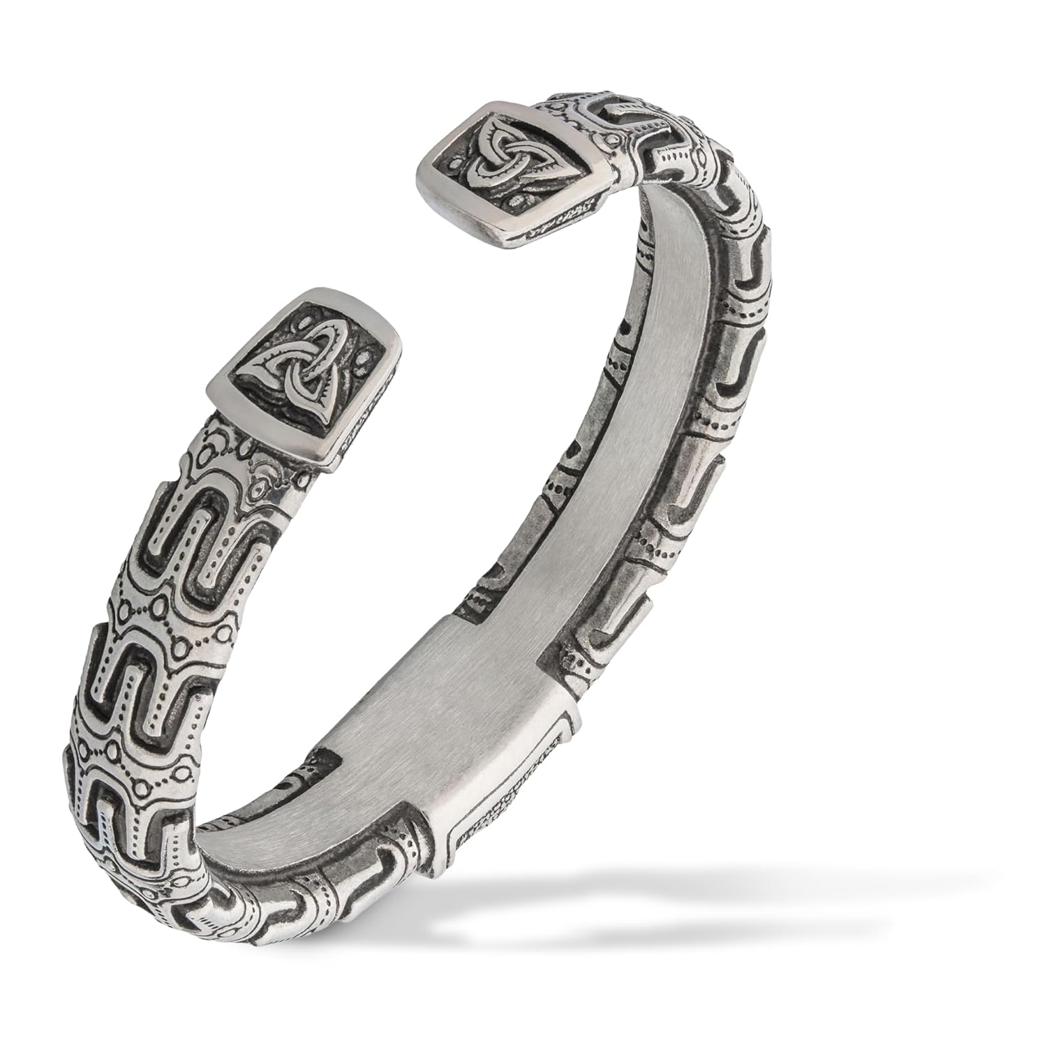 Viking Bracelet Vegvisir - Adjustable Pewter Norse Arm Ring