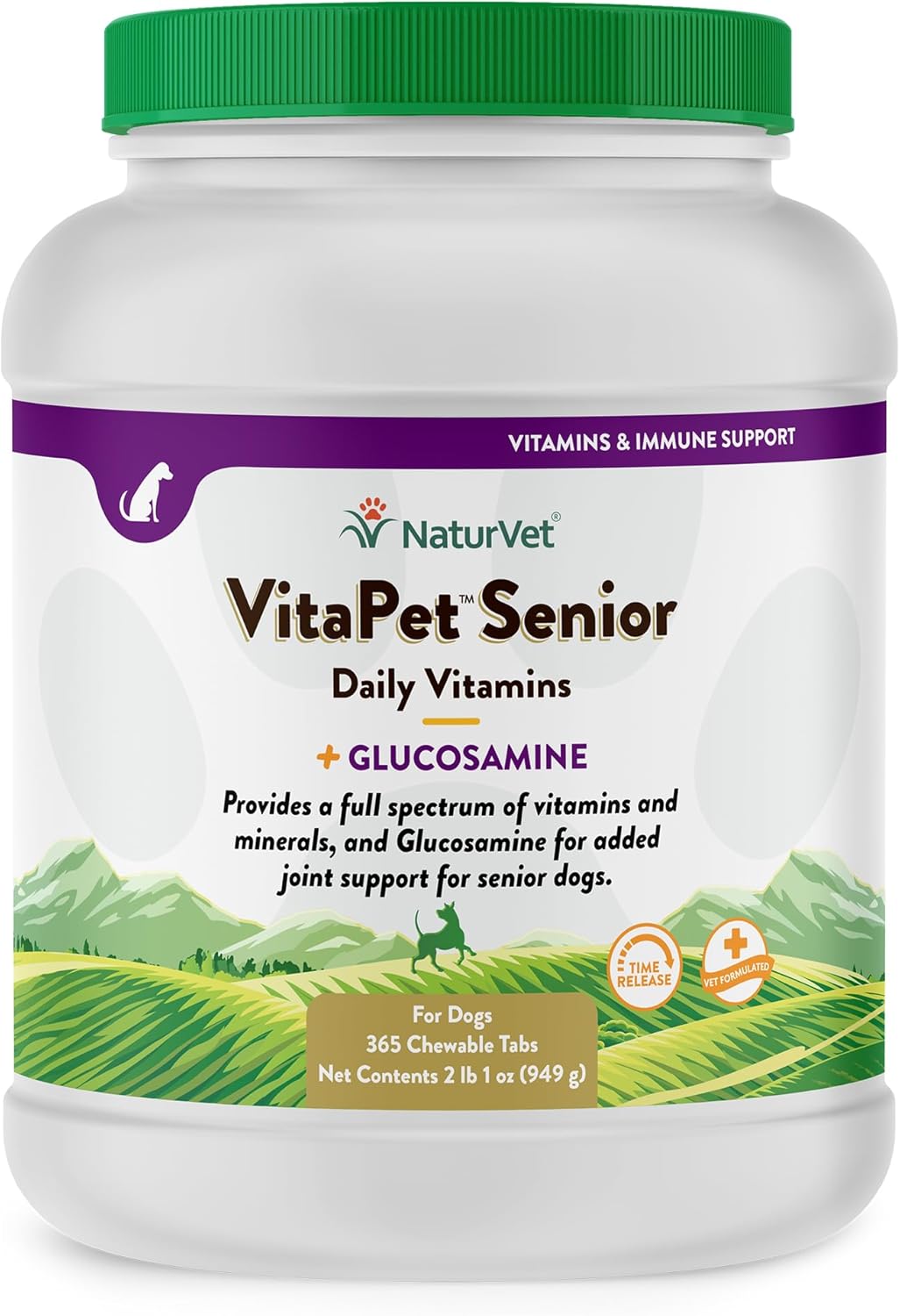 NaturVet VitaPet Senior Daily Vitamins for Dogs with Glucosamine