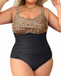 Plus Size One Piece Swimsuit - Tummy Control Full Coverage Shoes