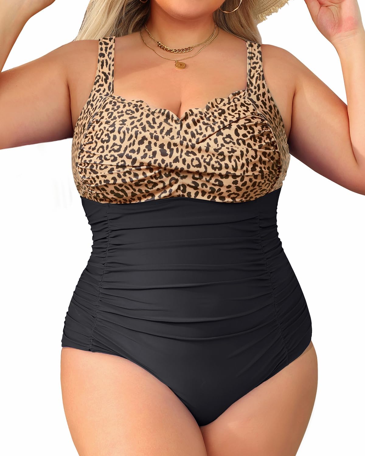Aqua Eve Plus Size One Piece Swimsuit for Tummy Control