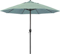 9ft Round Sunbrella Aluminum Patio Umbrella, Spa - Crank & Auto Tilt