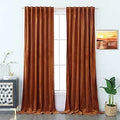Timeper Small Window Velvet Curtains Burnt Orange 63in - Soft Luxury