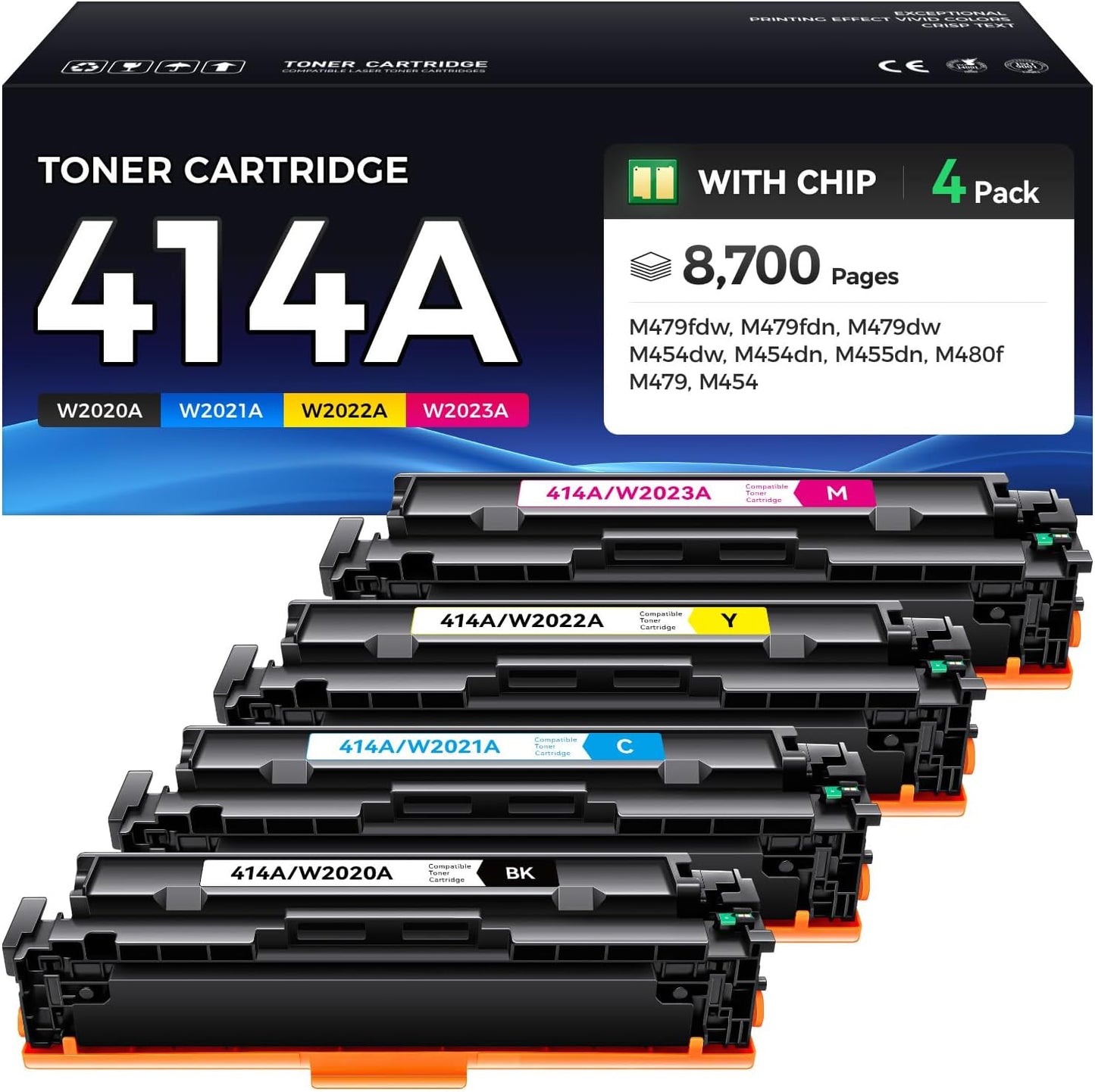 414A Toner Cartridge Set 4-Pack for HP Color LaserJet Printers