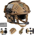 Tactical Helmet with Headset 4in1 Upgraded Adjustable - Airsoft Ready