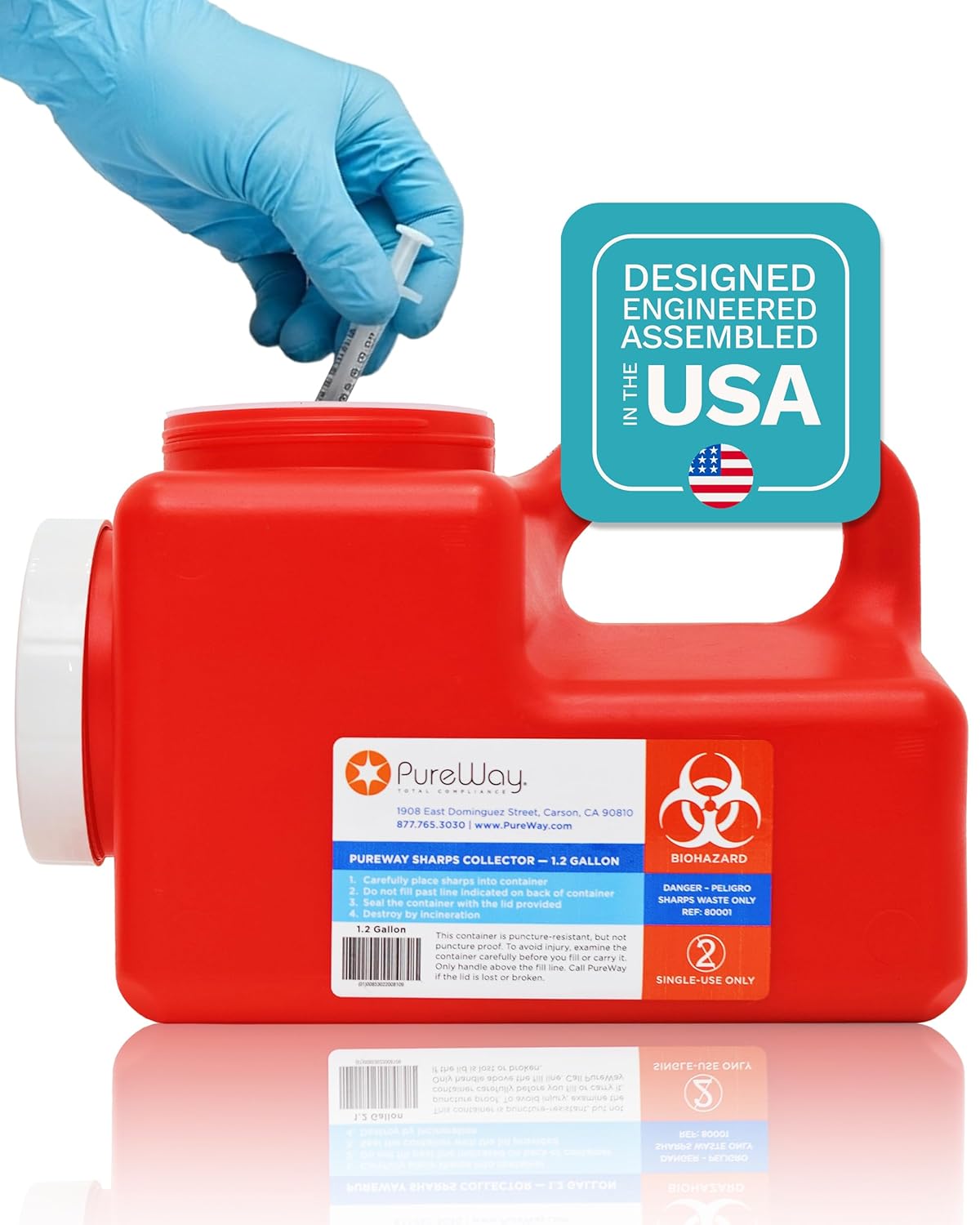 1.2 Gallon Sharps Disposal Container for Safe Medical Waste