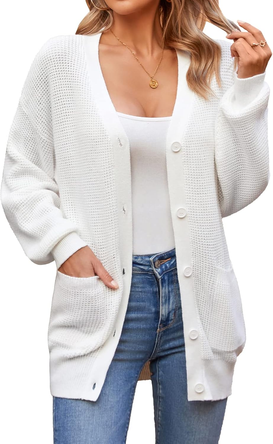 QUALFORT Women's 100% Cotton Cardigan Sweaters for Fall 2025