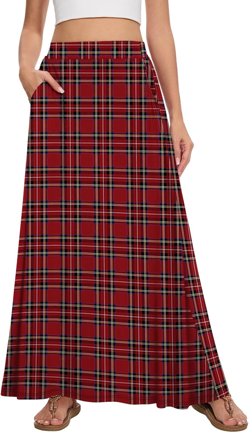 Womens Maxi A-line Long Skirt with Pockets for Every Occasion