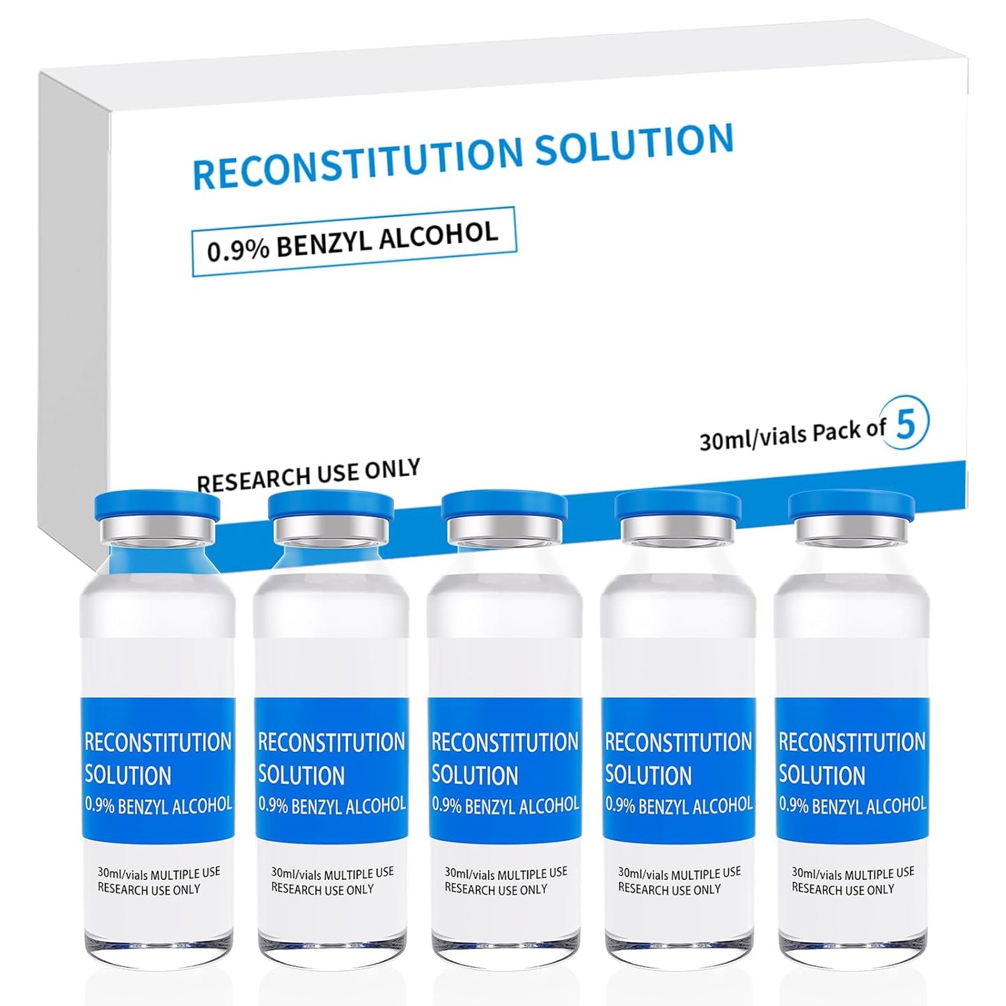Premium Glass Vials 5 Pack 30ML for Laboratory Use and Storage