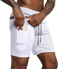Men's 2 in 1 Workout Running Shorts 7ft with Zipper Pockets