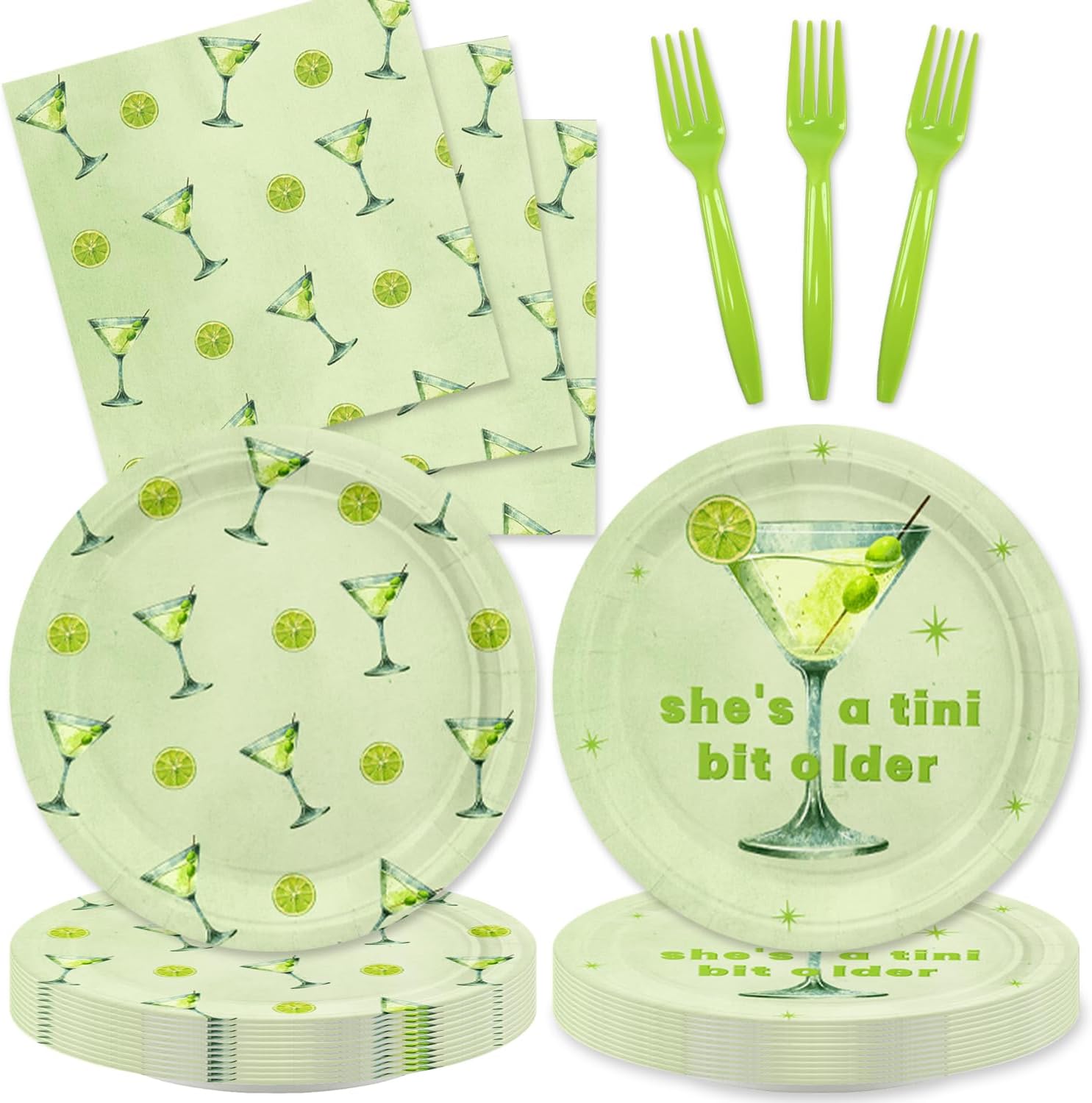 Martini Cocktail Tableware Set - Serve 16 Guests in Style!