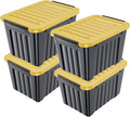 Nazhura 97 Quart Plastic Storage Bin 4-Pack - Stackable, Secure