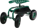 Rolling Garden Cart with Seat - Mobile Garden Stool with Swivel