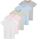 Girls Short Sleeve Dry-Fit Active T-Shirt 5 Pack - Breathable Playwear