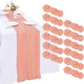Peach Cheesecloth Table Runner 12 Pack 10ft - Boho Sheer Decor