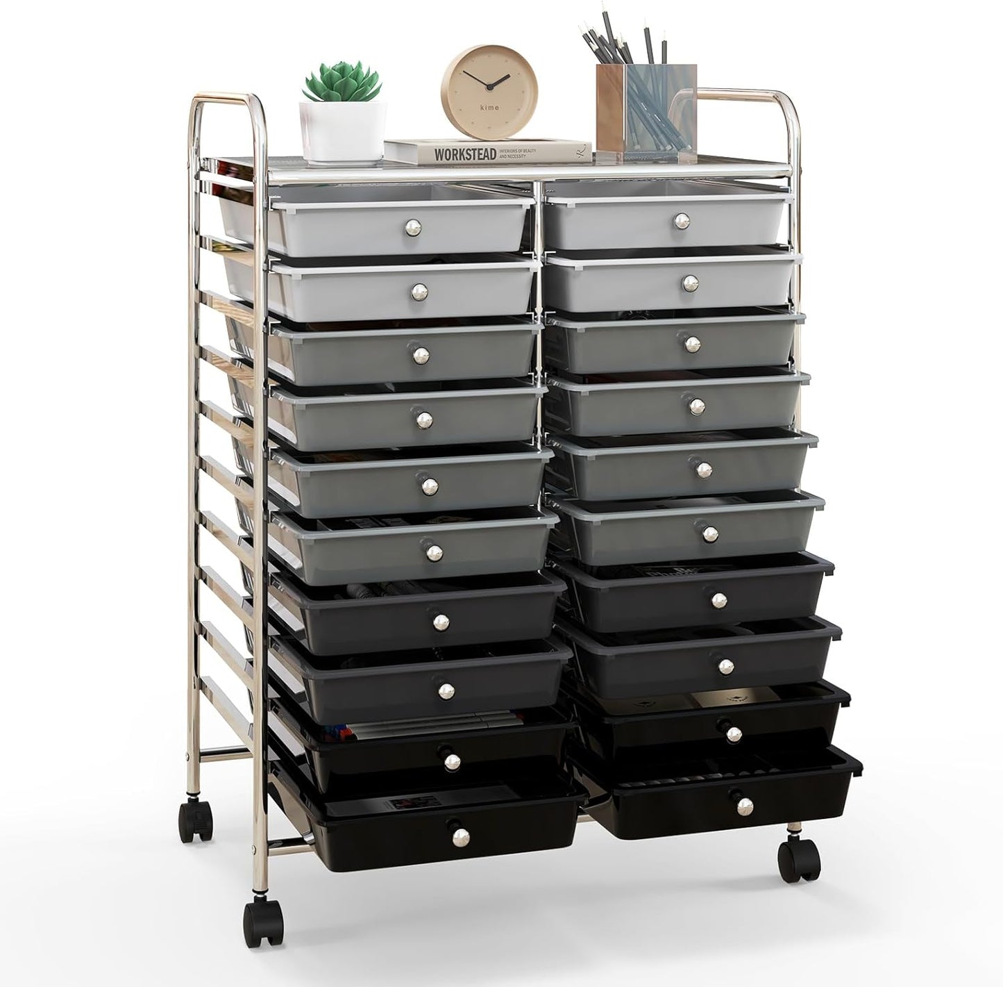 Happygrill 20-Drawer Organizer Cart for Home Office Storage