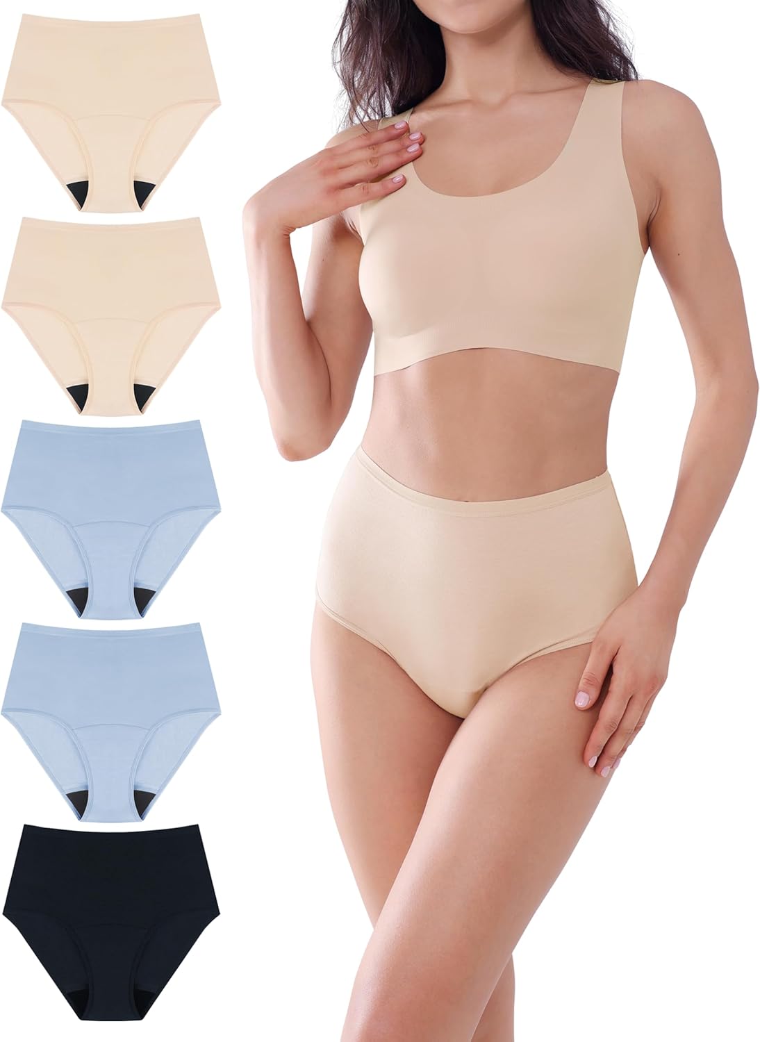 AIRCUTE Washable Incontinence Underwear for Women - 5 Pack