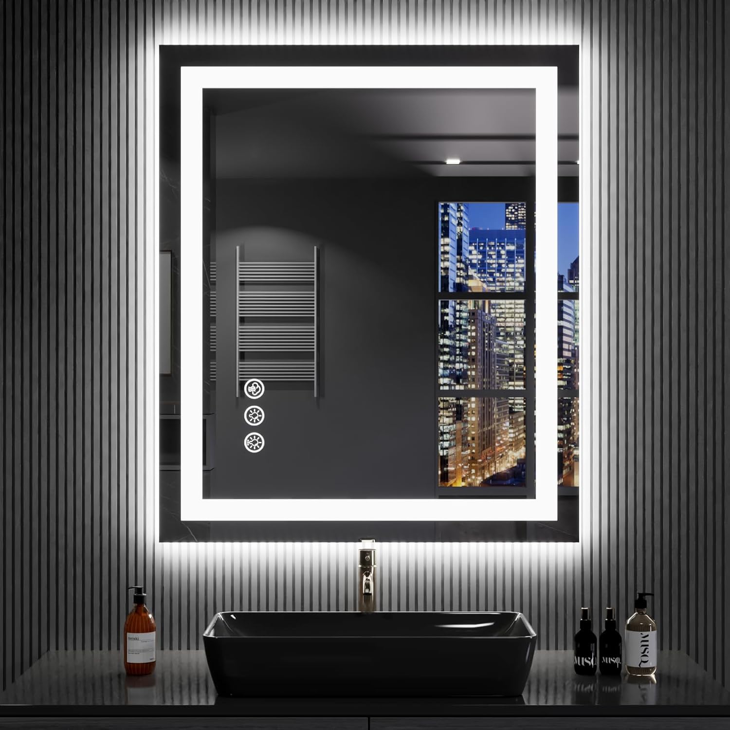 LOAAO 24X32 LED Bathroom Mirror with Lights and Anti-Fog Feature