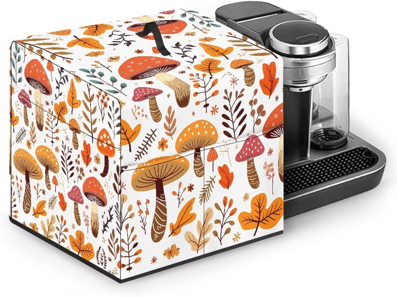 Dustproof Mushroom Print Cocktail Maker Cover - Easy Clean, Farmhouse Decor