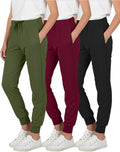 Girls' Lounge Joggers 3 Pack - Soft Athletic Performance (Style 9F2W)