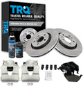 TRQ Brake Pad & Rotor Kit with Calipers - Complete Front Brake Kit