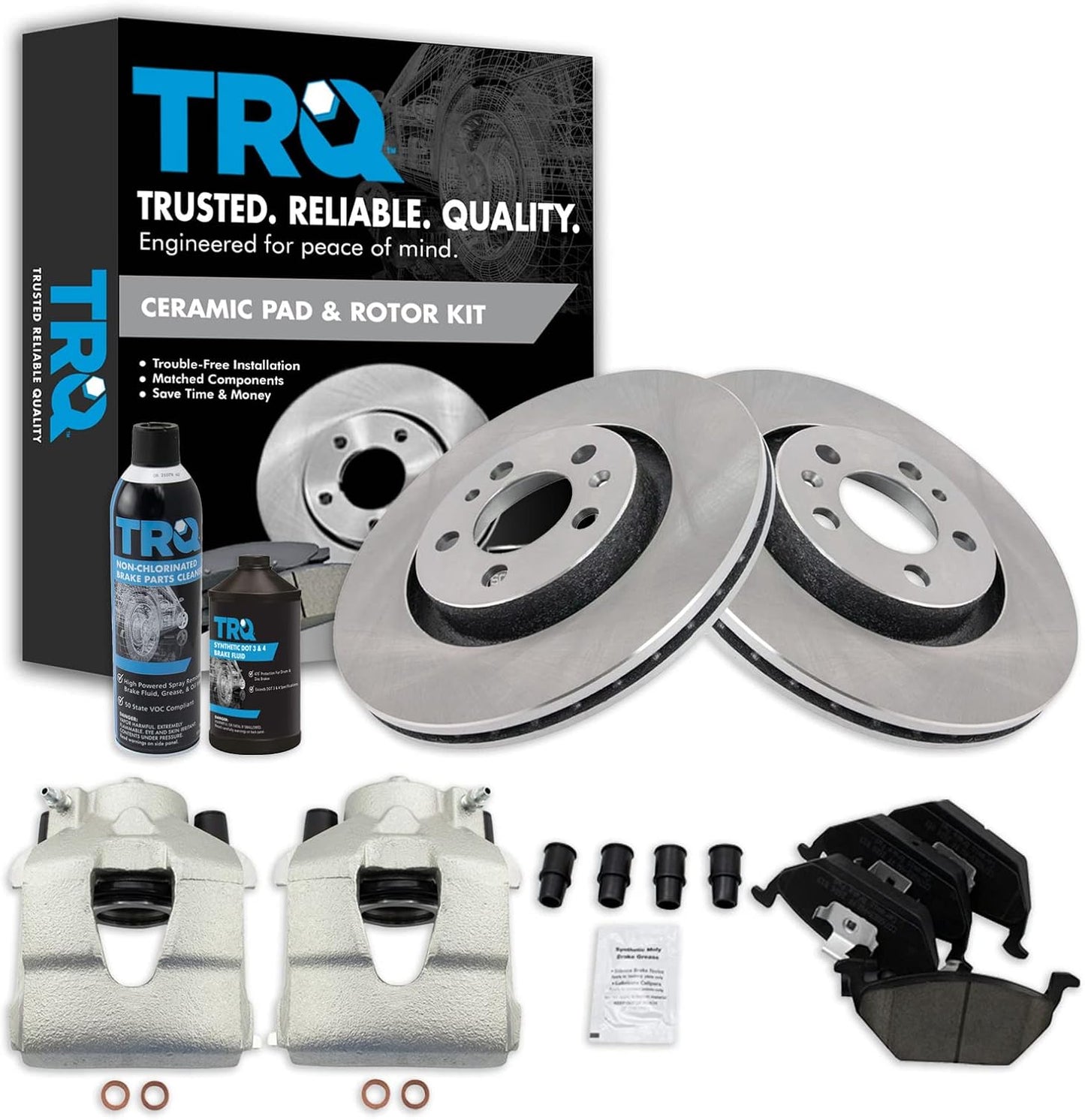 TRQ Brake Pad & Rotor Kit for Volkswagen Beetle, Golf, Jetta