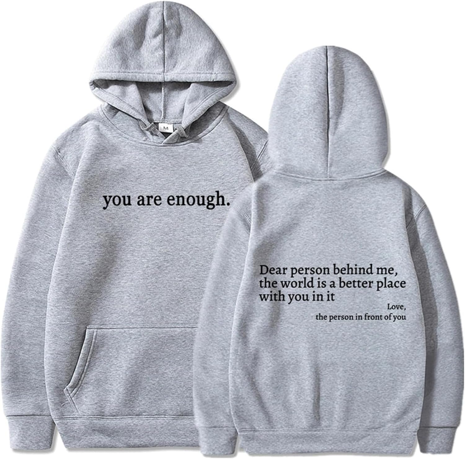 Empowering 'You Are Enough' Hoodie - Unisex Casual Sweatshirt