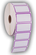 2.25 in x 1.25 in Direct Thermal Perforated Sticker Labels - Purple