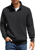 Mens Quarter Zip Pullover Quilted Sweatshirt - Soft Warm Knit