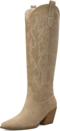 Cowgirl Boots Women Knee High Pointed Toe Block Heel (Style 32NY)