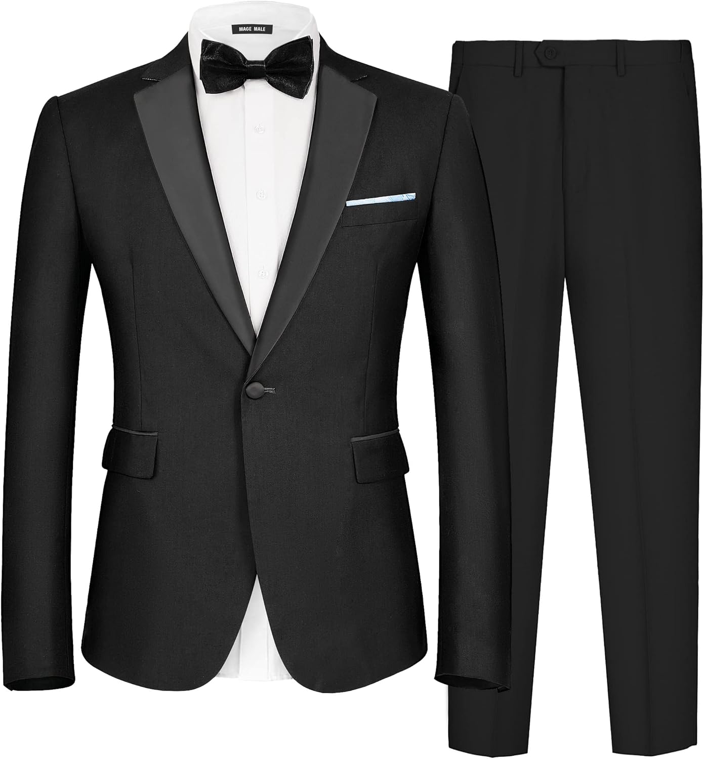 MAGE MALE Men's 2 Piece Suit Slim Fit Tuxedo for Any Occasion