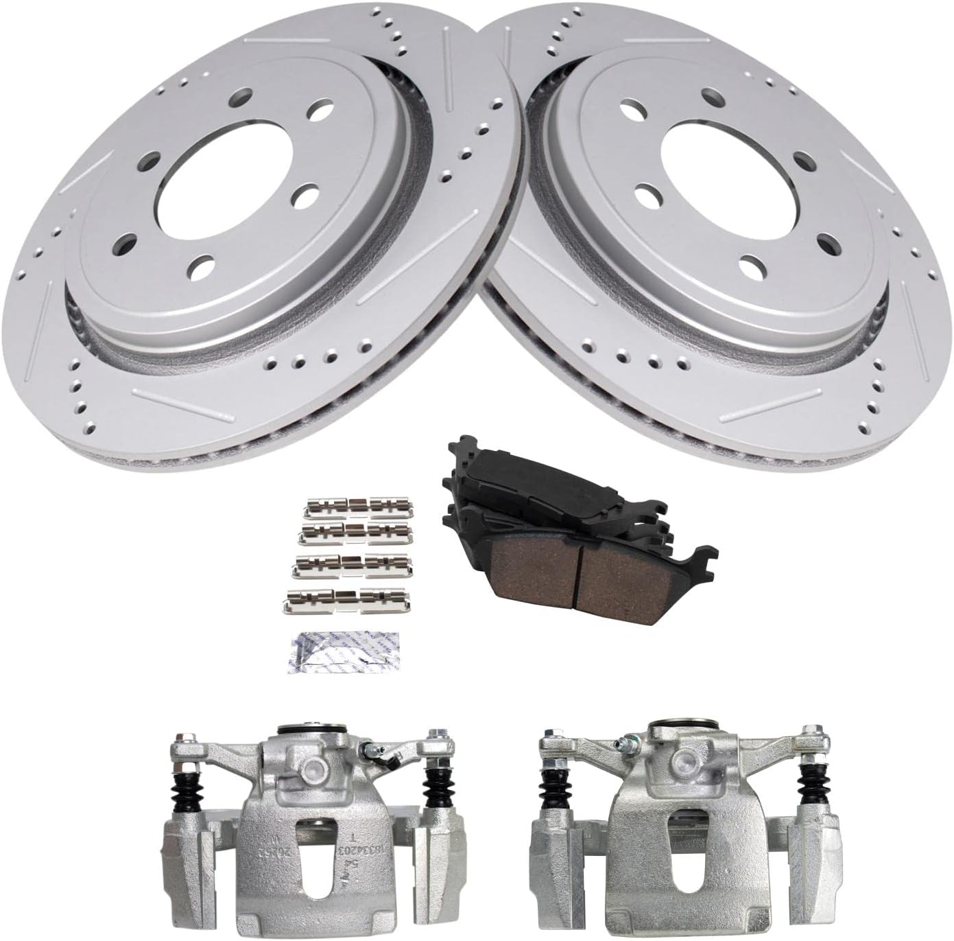 TRQ Rear Performance Brake Pad & Rotor Kit for Ford F-150