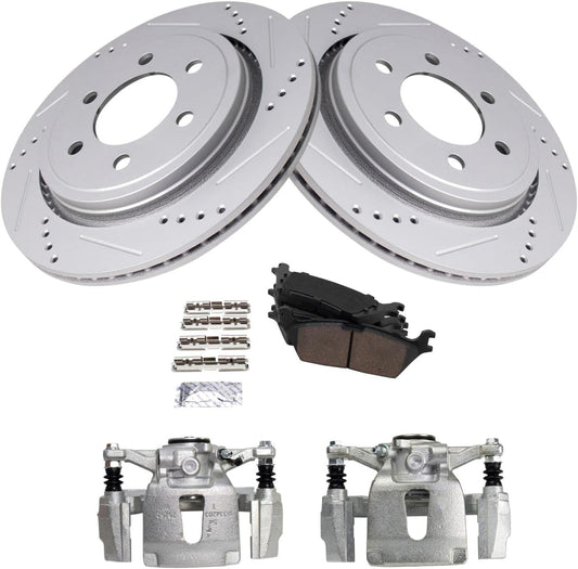 TRQ Rear Performance Brake Pad & Rotor Kit for Ford F-150