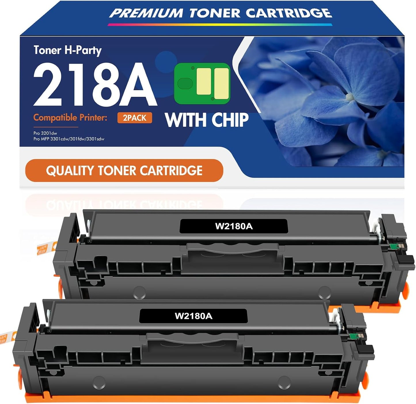 218A W2180A Black Toner Cartridges 2 Pack for HP Printers