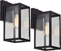 Dusk to Dawn Outdoor Wall Lantern 11 in Matte Black - Auto Sensor