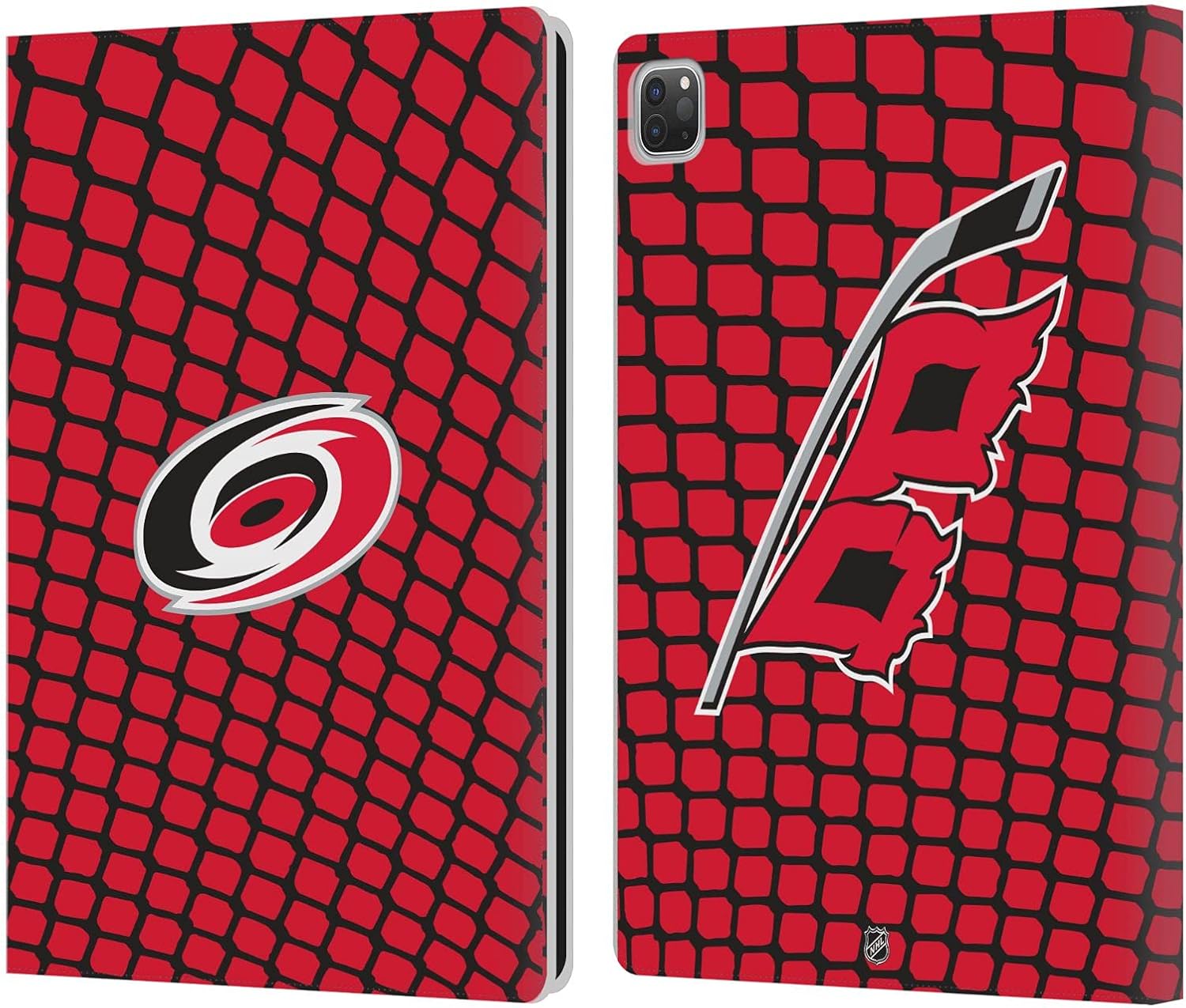 NHL Net Pattern Carolina Hurricanes Leather Wallet Case for iPad Pro