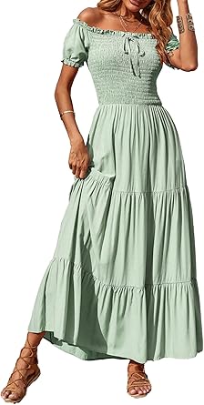 BTFBM Women Summer Off Shoulder Maxi Dress for Every Occasion