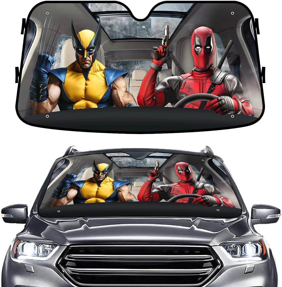 Superhero Movie Windshield Sun Shade for Car SUV Truck 55x30