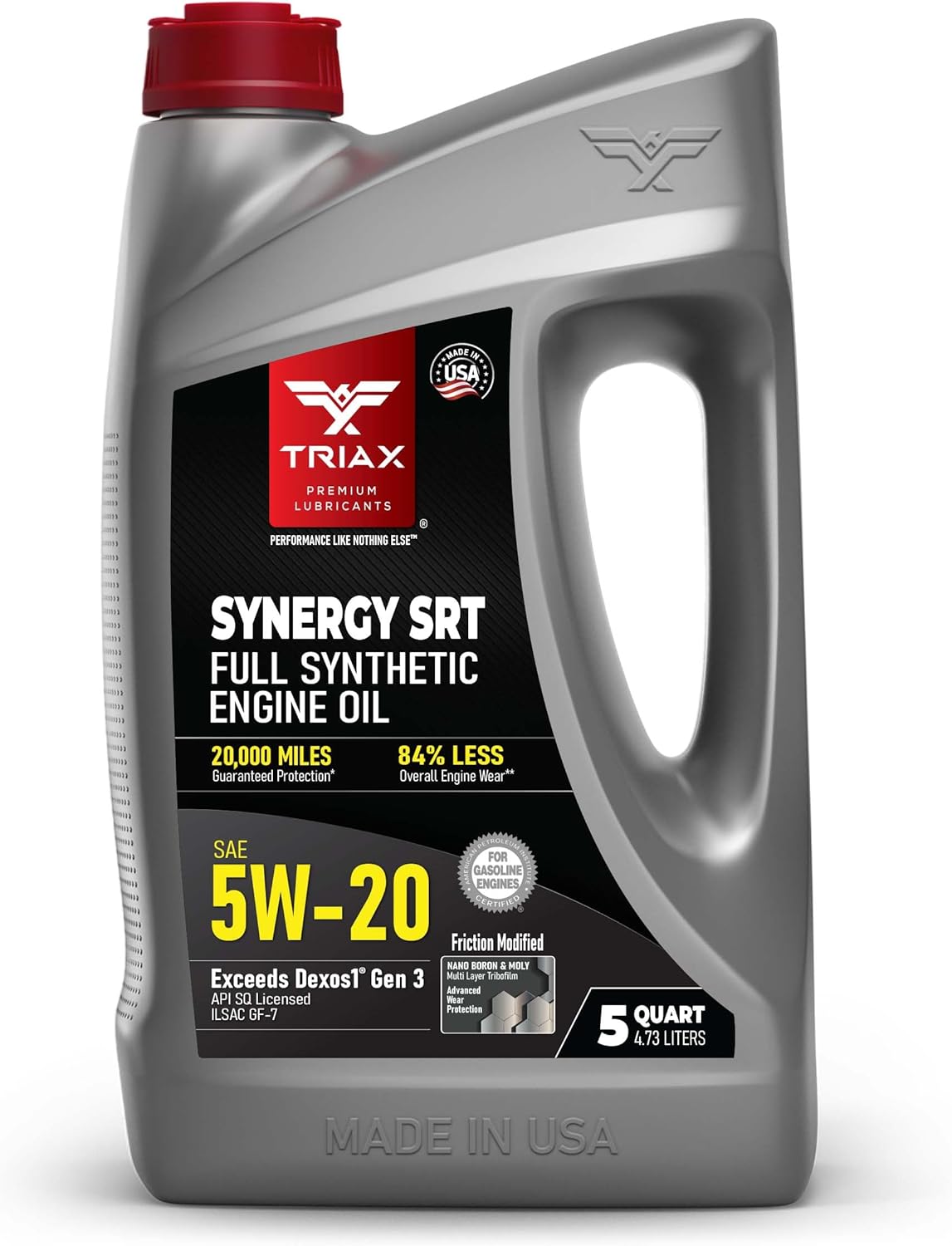 TRIAX Synergy SRT 5W-20 Full Synthetic Engine Oil for 20K Miles
