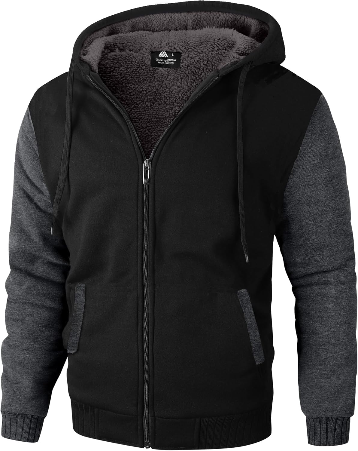 ZITY Men's Zip Up Hoodie Heavyweight Winter Sweatshirt Jacket