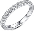 Moissanite Wedding Band 925 Silver Eternity Ring - Sparkling Stackable