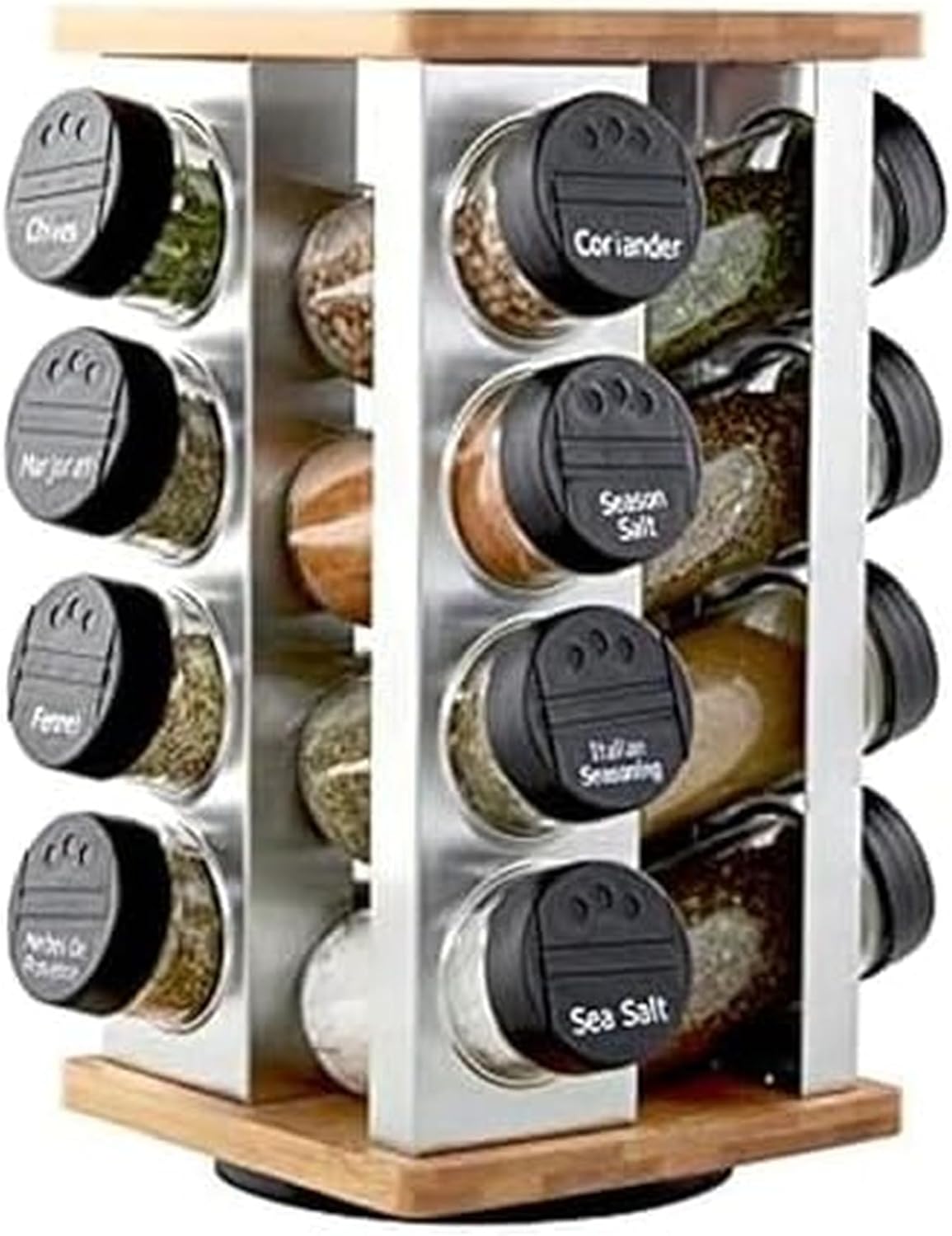 Kamenstein 16 Jar Revolving Spice Rack Organizer with Free Refills
