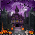 Purple Halloween Shower Curtain 72 in x 72 in - Gothic Haunted Decor