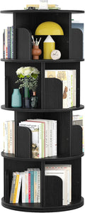 Rotating Bookshelf 360 Revolving Tower - Space-Saving 4-Tier Bookcase