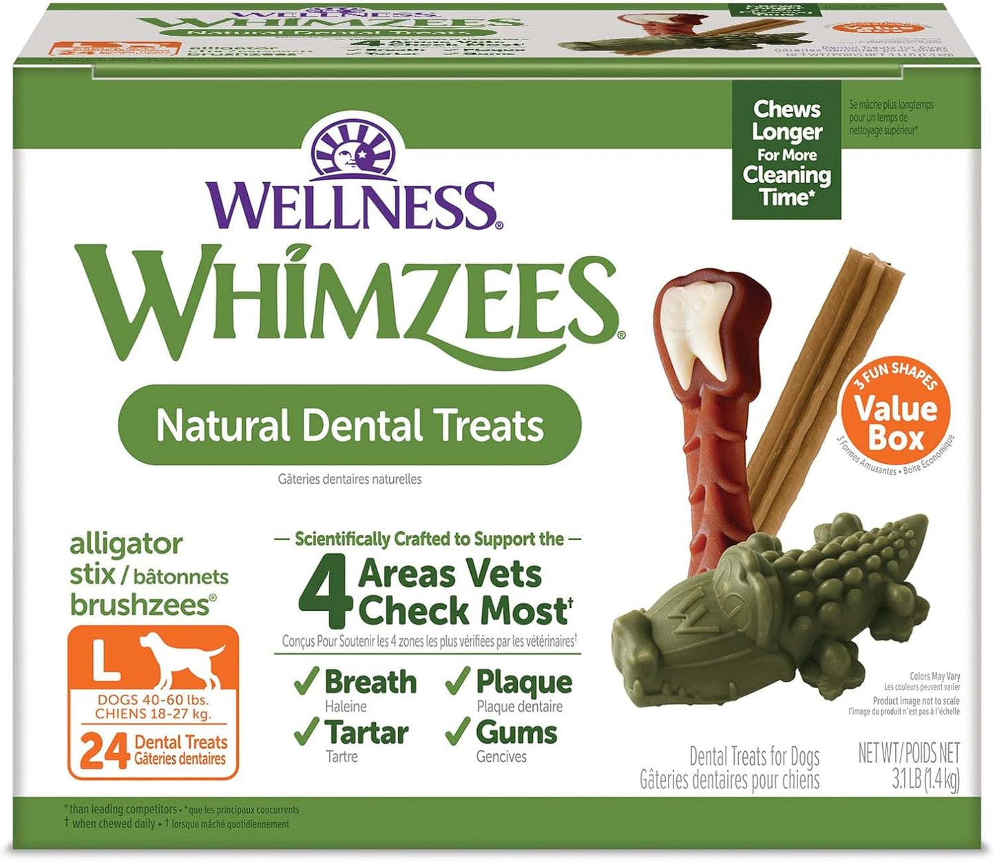 WHIMZEES Wellness Value Box Dog Dental Treats for Large Dogs