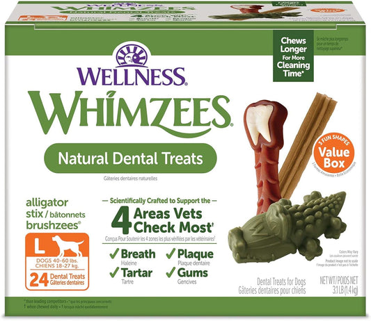 WHIMZEES Wellness Value Box Dog Dental Treats for Large Dogs