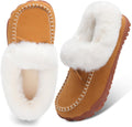 Womens Moccasin Snow Boots - Faux Fur Lined Winter Ankle Boots
