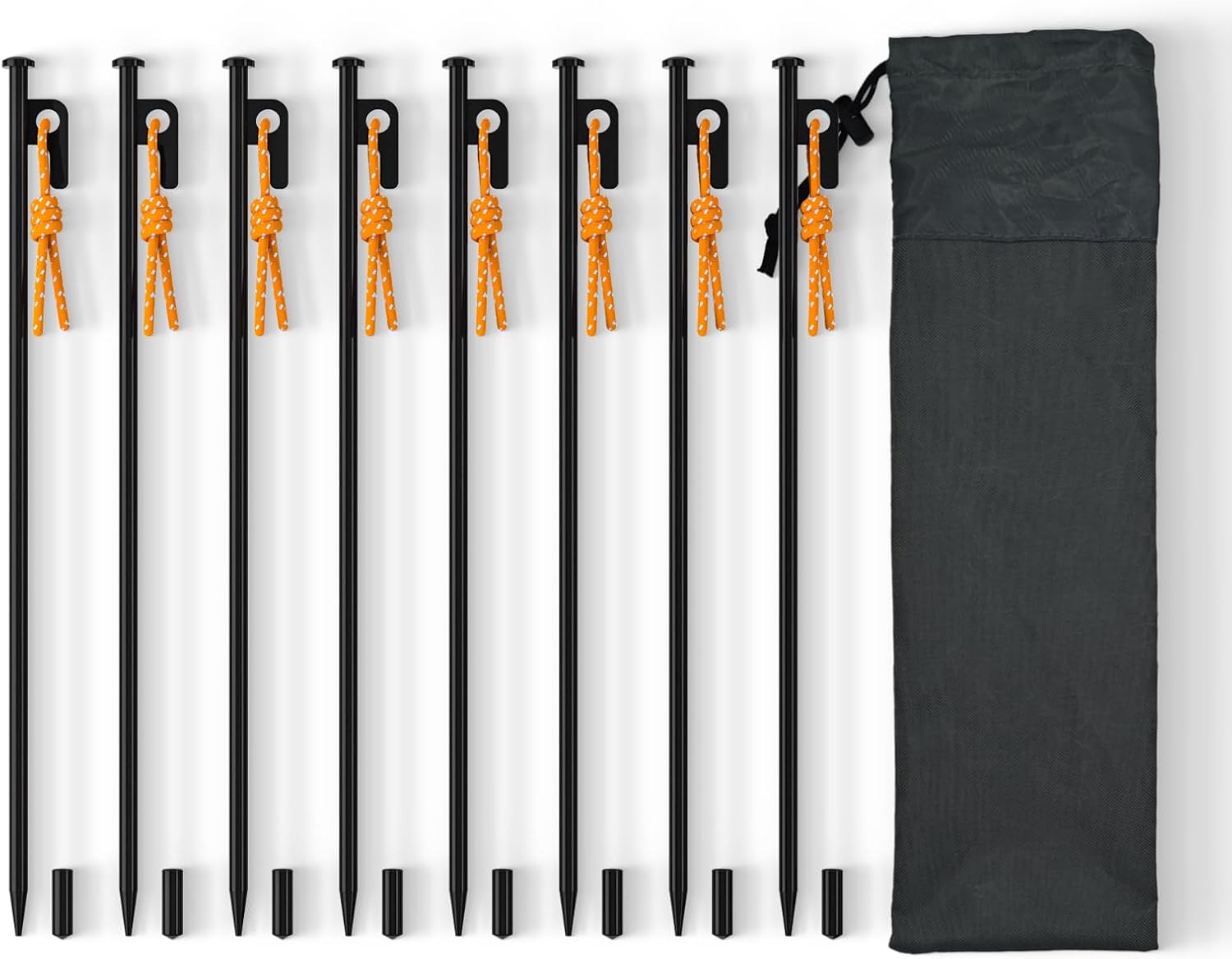 Unbreakable Heavy Duty Steel Tent Stakes Set