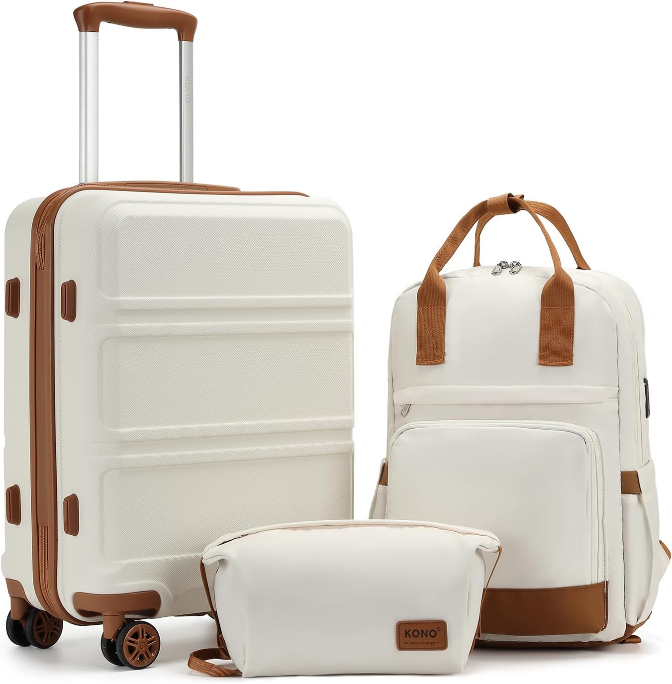 Kono Luggage Set 3 Piece Carry On Hardside Luggage for Travel