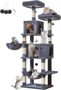 Large Cat Tree 73-in Tower with 9 Scratching Posts - Spacious Condo