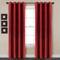Lush Decor Insulated Grommet Blackout Faux Silk Curtain Panel - Red
